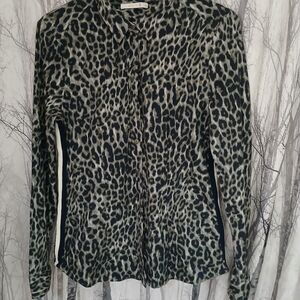 Leopard Print Long Sleeve Blouse Ptp 18